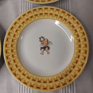 Fitz and Floyd 1994 Habitat American Cherub Set of 4 Salad Plates 7 7/8" (A)